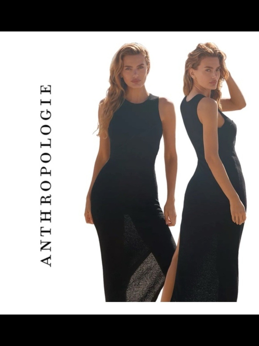 Anthropologie Sunday In Brooklyn Black Sleeveless Maxi Dress Small NWT